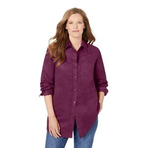 Woman Within Purple Button Down Shirt